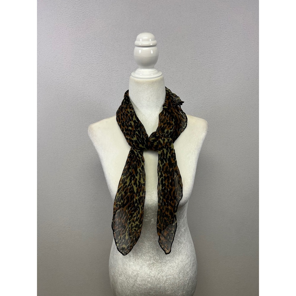 Mob Wife Indie Sleaze  Womens OS Brown Leopard Print Sheer Scarf